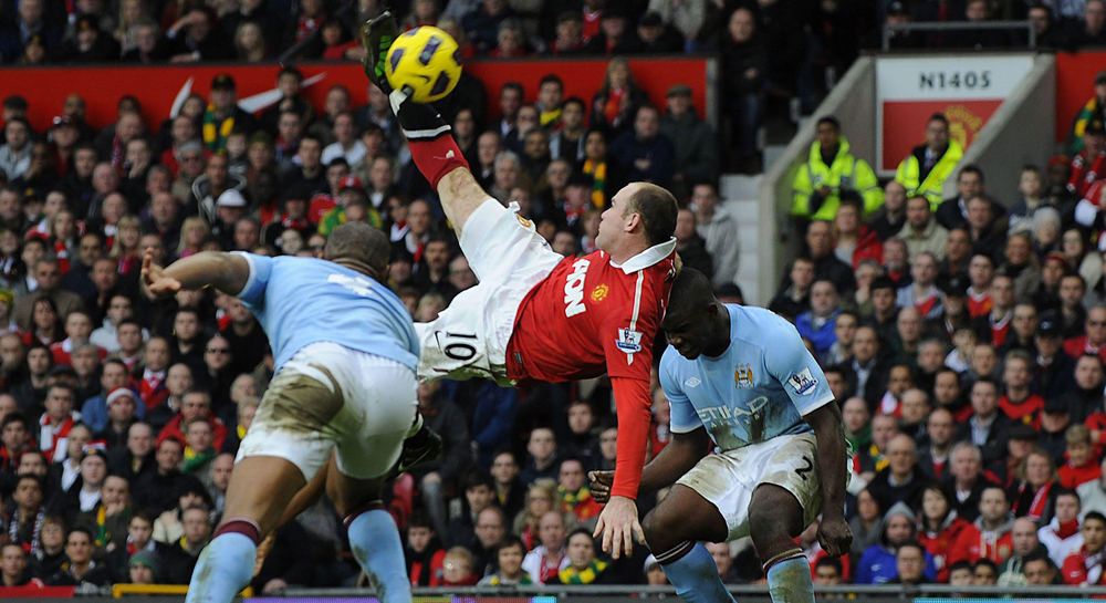 Wayne Rooney Manchester United City derby gol pamietny legendarny wydarzenia Premier League