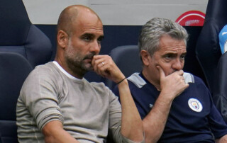 Pep Guardiola Juanma Lillo asystent ławka trenerska menedżer Manchester City