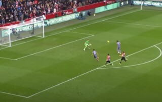 Darwin Nunez gol lutego gosowanie top 5 goli miesiaca Premier League 2023-24 Brentford Liverpool