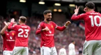 Manchester United drużyna Bruno Fernandes Matheus Cunha Luke Shaw Bryan Mbeumo Premier League